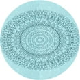 thumbnail image 1 of Ahgly Tapis Rond Lavable en Machine Intérieur Transitionnel Bleu Électrique, 6 Pieds Rond, 1 of 7