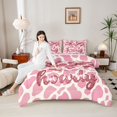 thumbnail image 4 of Homewish Pink Cowgirl Hat 3 Pieces Queen Comforter Set for Female Men Adults,Western Theme Ultra Soft Bedding Sets,Leopard Cheetah Print Bedding Comforter Set Breathable,Ultra Soft Home Decor, 4 of 8