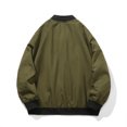 thumbnail image 4 of Man Solid Color Pockets Zipper Loose Baseball Collar Coat, 4 of 8