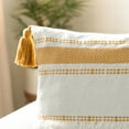 thumbnail image 4 of SAFAVIEH Polli Striped w/ Tassel Pillow, 20" x 20", Mustard Yellow, 4 of 5