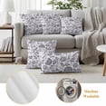 thumbnail image 6 of Farmhouse Spring Outdoor Waterproof Pillow Covers, Fruit Plant Leaf Flower Dark Purple Decorative Rectangle Throw Pillowcase Sofa Cushion Sham for Patio/Couch/Chair, 20"x12" 2 Pack, 6 of 8
