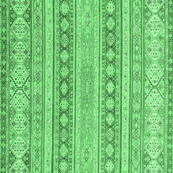 Ahgly Company Indoor Square Abstract Emerald Green Modern Area Rugs, 6' Square