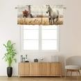 thumbnail image 2 of Horse Kitchen Valance Curtain Rod Pocket Western Animal Farmhouse Rustic Windmill Vintage Country Farm Thermal Insulated Room Darkening Curtain for Dinning Room 54 by 18 in, 1 Panel, 2 of 6