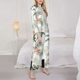 thumbnail image 4 of Kll Vintage Palm Trees Print Women'S Long Sleeve Pajamas With Pants Sleepwear Loungewear 2 Set-X-Large, 4 of 9