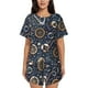 thumbnail image 1 of Fotbe Nautical Conjunto de Pijama Estampado para Mujer, 2 Piezas, Ropa de Dormir con Camiseta de Manga Corta y Shorts Suaves-Medium, 1 of 6