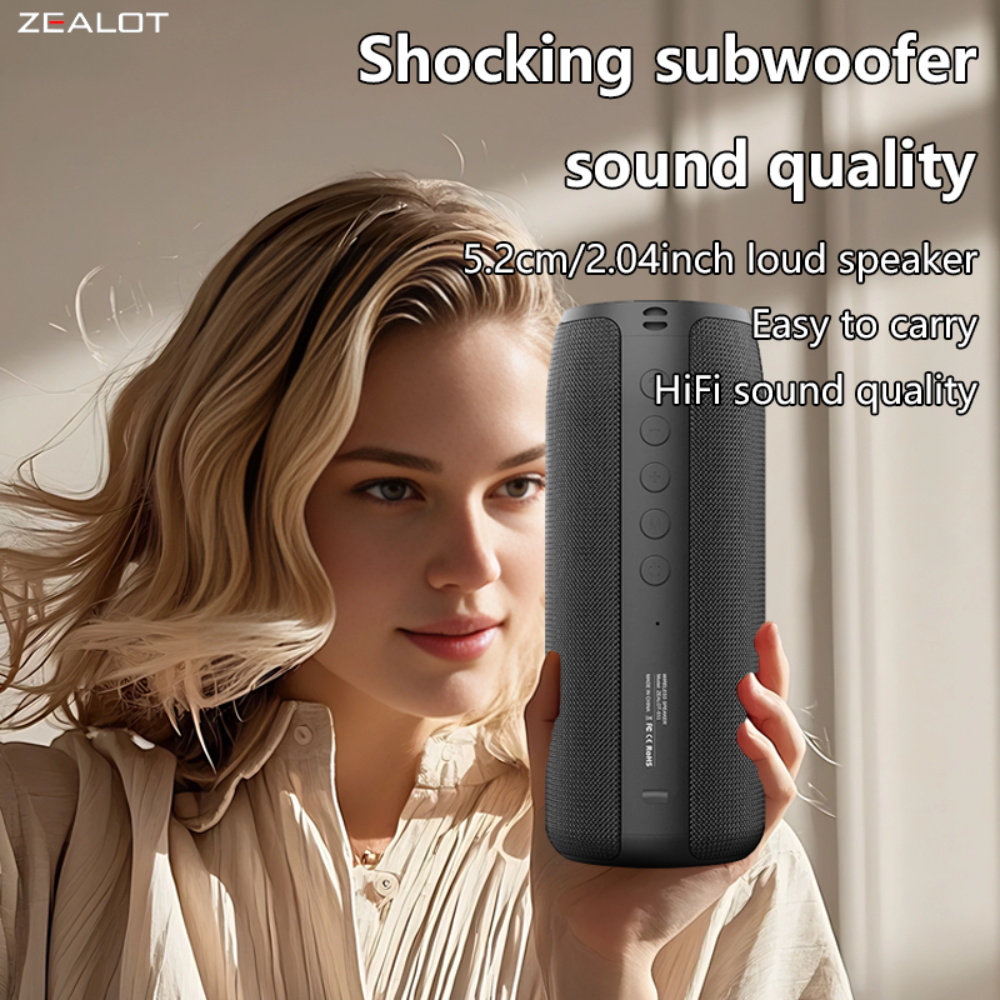 ZEALOT S51, Portable Waterproof Bluetooth Speaker, Deep Bass, for Camping, Beach, Party