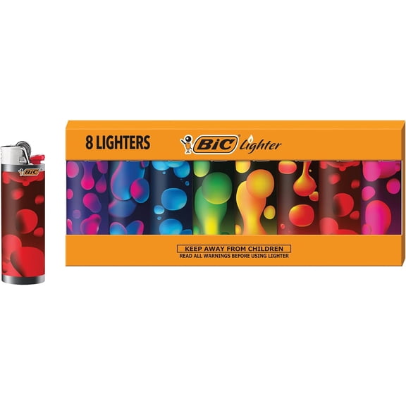 Maxi Pocket Lighter, Special Edition Lava Series, 8 Count Pack of Lighters