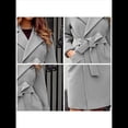 thumbnail image 3 of Gabardina Larga para Mujer, Elegante Chaqueta de Solapa, Abrigo Informal de Otoño e Invierno con Cinturón Gris XXL, 3 of 4