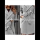thumbnail image 3 of Gabardina Larga para Mujer, Elegante Chaqueta de Solapa, Abrigo Informal de Otoño e Invierno con Cinturón Gris XXL, 3 of 4
