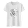 thumbnail image 5 of Women's T Shirts Short Sleeve Sunflower Plus Size Loose Blouse Girl Graphic Tees Summer Casual T-shirt Tops, 5 of 5