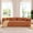 Orange, variant on 86" Chenille Boneless Couch, Curved Cloud Sofa with High-Density Foam & Pocket Springs, Compressed Sofa with 4 Pillows, No Assembly 3-Seater Luxury Modern Sofa for Living Room, Apartment, Gray