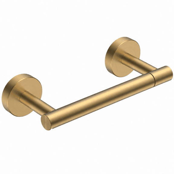 Toilet Paper Holder Stainless Steel Pivoting Double Post Wall Mount Rustproof Bathroom Brushed Gold