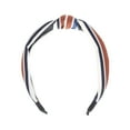 thumbnail image 4 of Unique Bargains 1 Pc Grace Stripe Pattern Wide Cross Knot Headbands for Women White Blue Brown, 4 of 6