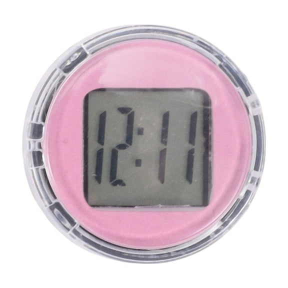 Unique Bargains Car Clock Pink Analog Clock for Car Round ABS 2.6x2.6x1cm Sticky Display Time 1 Pcs