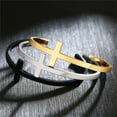 thumbnail image 4 of Vnox Religious Cross Bracelets, Stainless Steel Sideways Cross Bracelet for Women, Confirmation Baptism Gifts, Christmas Gifts, 4 of 7