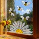 thumbnail image 2 of Etiqueta engomada de cristal de estilo de abejas adorables de 20 pulgadas, calcomanías de pared de abeja, pegatinas de ventana de flores, decoración artística para el hogar, oficinas y aulas, 2 of 6