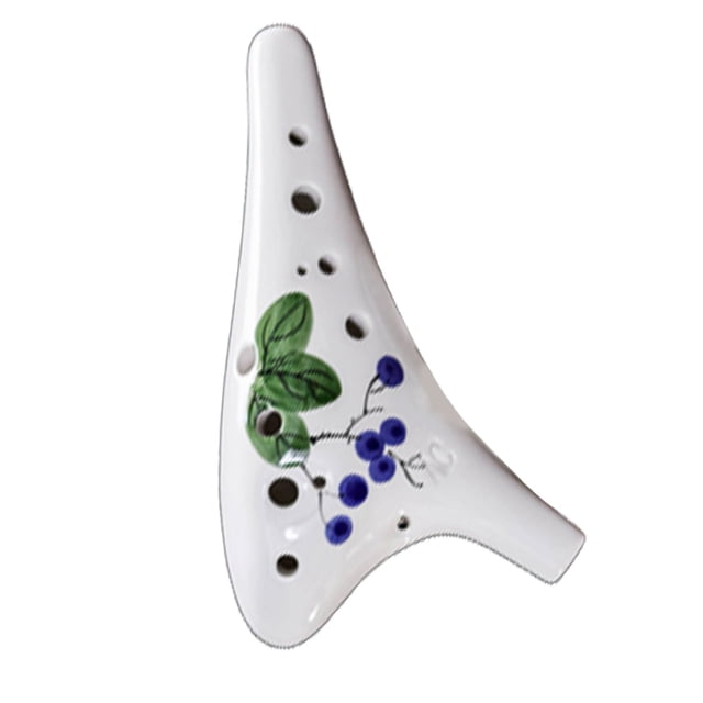 Ocarina de cerámica de 12 agujeros, idea de regalo pintada a mano para músicos principiantes, fácil de aprender 369