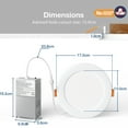 thumbnail image 4 of 24 Pack 6 Inch 5CCT Ultra-Thin LED Recessed Ceiling Light with Junction Box, Dimmable Canless Wafer Downlight, 12W, 1050LM Brightness, ETL&FCC, 4 of 9