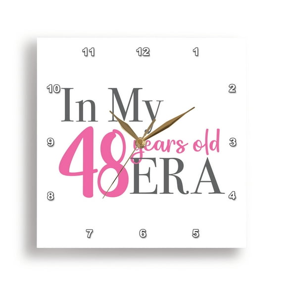 3dRose, My Birthday Era 48 years old, 15x15 Wall Clock