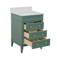 thumbnail image 6 of Eleanor 24" Bathroom Vanity with Sage Green Cabinet and Carrara Marble Top, 6 of 6
