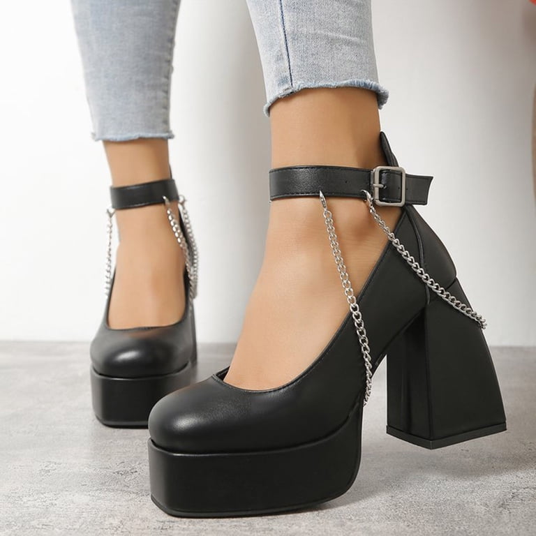 dress shoes for wide feet women Shop Stylish Extra Season French High Heels Solid Color Pointed Toe One Chunky Heels for Women Wide
