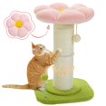 thumbnail image 1 of Poste rascador para gatos con flores árbol para gatos pequeños rascador alto para gatos de interior poste rascador súper grueso diá 5.5 pulgadas cama, 1 of 8