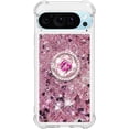 thumbnail image 2 of Case for Google Pixel 9 Pro XL Case Liquid Glitter with Ring Holder Stand, Clear TPU Cute Love Moving Quicksand Sparkle Shockproof Phone Case for Google Pixel 9 Pro XL Rose Gold YBZ, 2 of 14