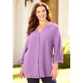 thumbnail image 5 of Catherines Women's Plus Size Petite Light And Airy Y-Neck Blouse, 5 of 6