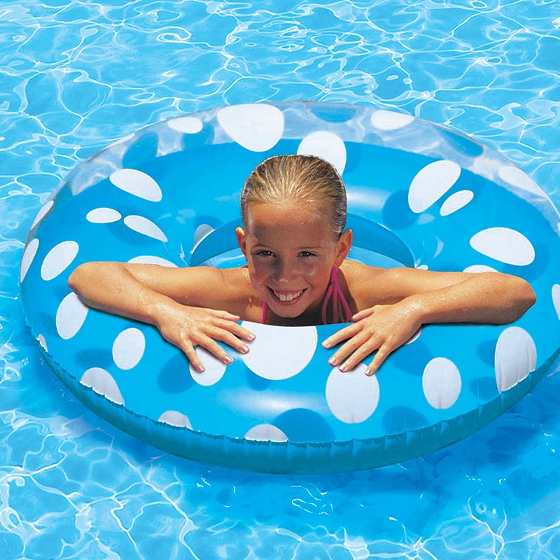 Swim Central 36" Inflatable 1Person Swimming Pool Inner Tube Blue/White
