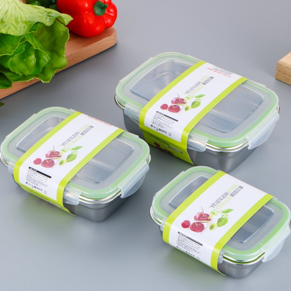 Yesbay 850ml Stainless Steel Lunch Box Bento Picnic Food Storage Container,Silver