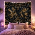 thumbnail image 2 of Celestial Double Map with Stars, Adventurous Vintage Travel Style for Map Lovers, Antique Map Decor, Housewarming Gift, Tapestry Wall Hanging for Study Room and Office, 2 of 7