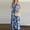 Blue, variant on Womens Summer Dresses, Women Tropical Print Halter Backless Maxi Dress Sleeveless Beach Dress