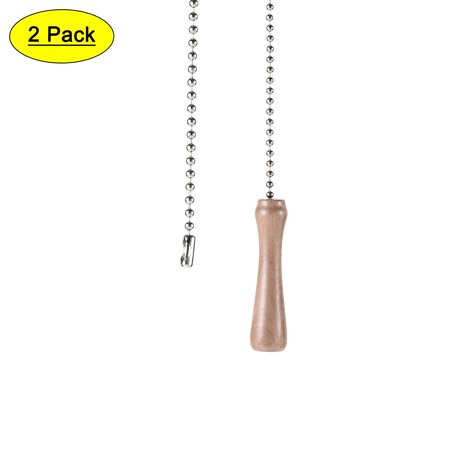 

Uxcell Wooden Pendant 11 inch Silver Tone Pull Chain for Lighting Fans Light Brown 2 Pack
