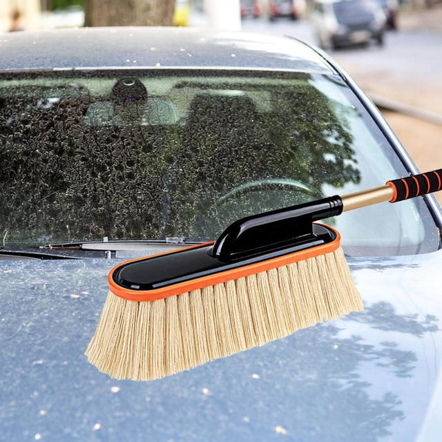 pitrice Car Duster Brush Extendable Handle Soft Adjustable Duster Multifunctional Truck for Automotive Truck Beige no Box
