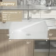 thumbnail image 6 of Logmey Farmhouse Ceramic Kitchen Sink 33x18 Inch White Porcelain Single Bowl Sink Undermount Fireclay Sink, 6 of 10