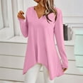 thumbnail image 2 of Up to 40% off Women's Ladies' Fashion Flared Cuffed Casual Solid Long Sleeve V-Neck Blouse/Shirt Tops, 2 of 7