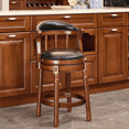 thumbnail image 3 of Tcbosik 360 Degree Swivel Bar Stools, Leather Upholstered Counter Height Barstool with Wood Frame for Dining Room, Living Room, Black, 3 of 7