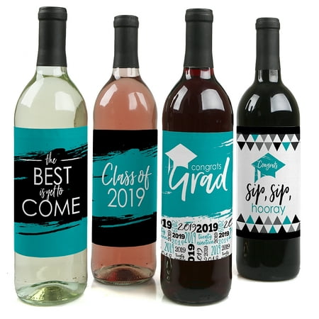Teal Grad - Best is Yet to Come - Turquoise 2019 Graduation Party Decorations for Women and Men - Wine Bottle (Best Mens Toner 2019)