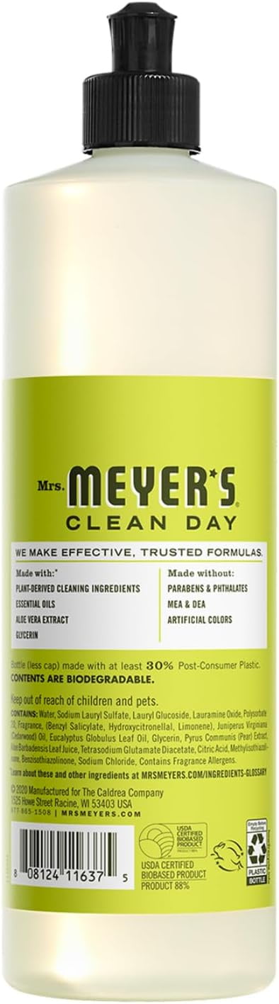 Mrs. Meyer’s Clean Day Liquid Dish Soap, Pear Tree, 16 oz (Pack - 4)
