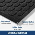 thumbnail image 3 of VUNATE Outdoor Mat Non Slip 24" x 35" Front Door Mat Absorbent Rubber Welcome Mat Low Profile Stain Resistant Durable Indoor Outdoor Doormat for Entryway Patio Entrance Easy to Clean Black, 3 of 7