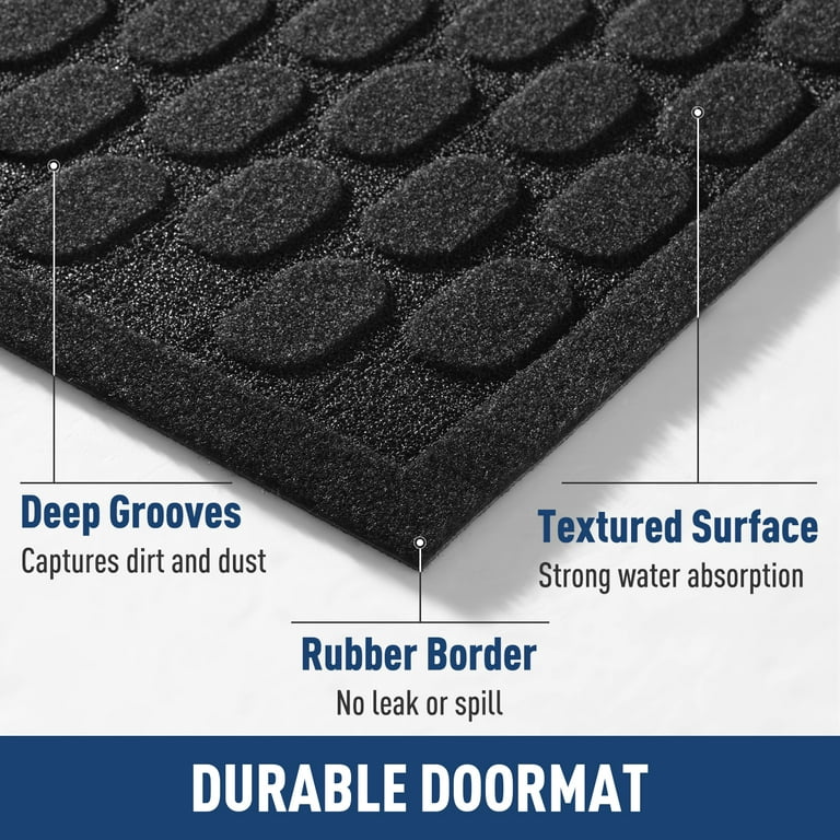 SIXHOME Outdoor Mat Non Slip Door Mat 24x35.5 Front Door Mats Absorbent  Rubber Welcome Mat Low Profile Dirt Trapper Entry Rug Heavy Duty Durable