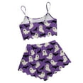 thumbnail image 5 of Halloween Pajamas Women Shorts Set 2 Pieces Stretchy Skinny Sleeveless Cropped Vest Set Funny Halloween Printed Comfortable Pjs Sets Sleepwear Purple M, 5 of 5