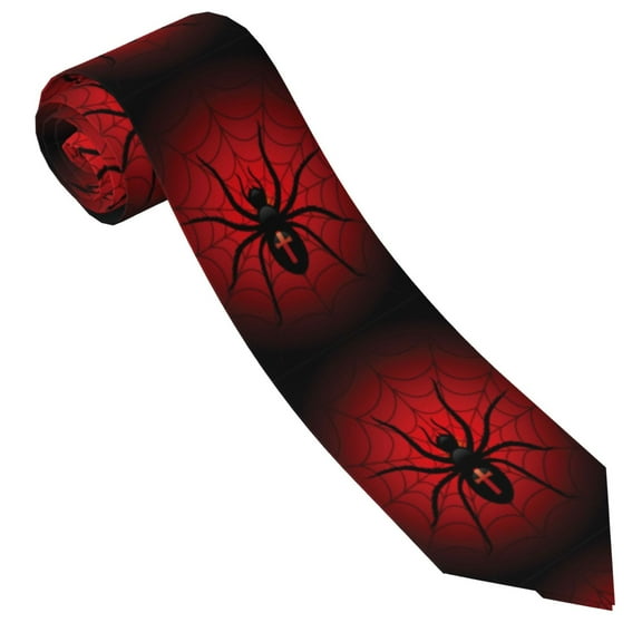 Yiaed Spider on the Web Print Men's Ties Silk Business Necktie for Husband Father Valentine's day Father's Day Gift