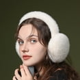 thumbnail image 4 of Winter Ear Muffs Faux Fur Warm Earmuffs Cute Ear Cover Foldable Ear Warmers Cold Weather Earmuffs for Women Girls, One Size (White), 4 of 6