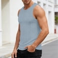 thumbnail image 6 of BVnarty Men's Solid Color Crew Neck Sleeveless Tank Top with Chest Pocket Detail Casual Summer Daily Wear Gym Workout Breathable Top Light Blue L, 6 of 7