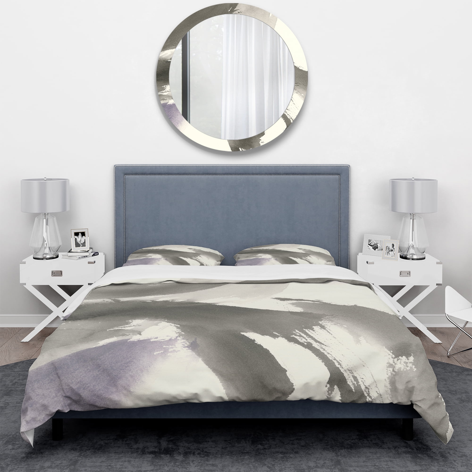 Designart 'minimal geometric Gesture III' Geometric Duvet Cover Set