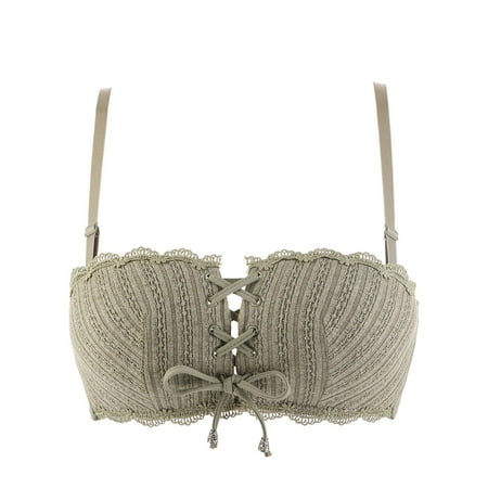 Nrmvnmi Summer Saving Plus Size Everyday Bra for Women Wireless Soft Padding Cups Lift Push Up Lingerie Sexy Plunge Bras For Moms Gifts