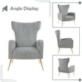 thumbnail image 4 of Jerry Velvet Accent Chair Upholstered Living Room Arm Chair GRAY, 4 of 5