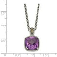 thumbnail image 2 of 925 Sterling Silver With Real 14kt Amethyst Necklace; for Adults and Teens; for Women and Men, 2 of 2