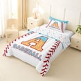 thumbnail image 2 of jejeloiu Baseball Ice Cream Twin Comforter Sets,Letter A Monogrammed Bedding Set For Boy Girl Reversible 2 Pieces, 2 of 7